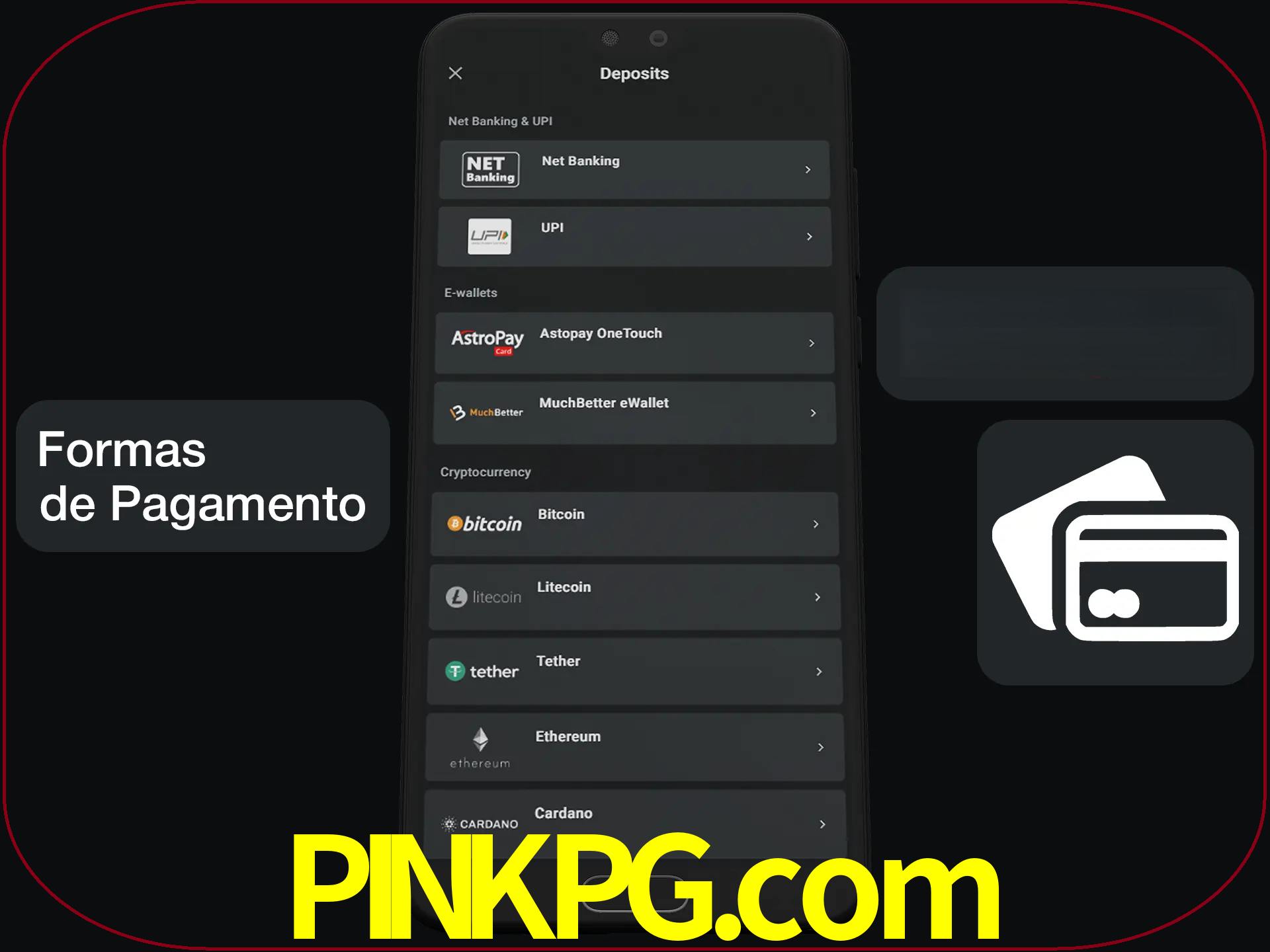 Escolha a forma de pagamento de sua preferência.