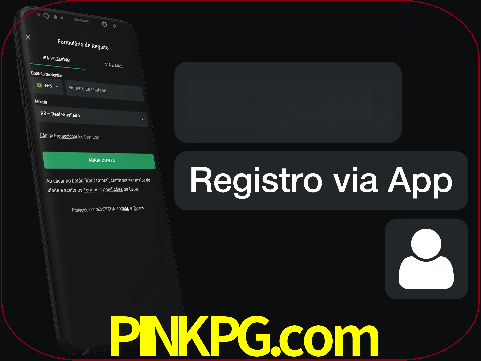 Registre-se com duas etapas usando o aplicativo.
