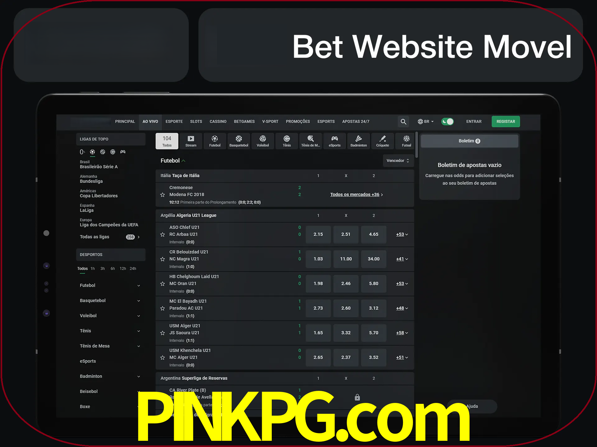 Use nosso website em qualquer dispositivo.